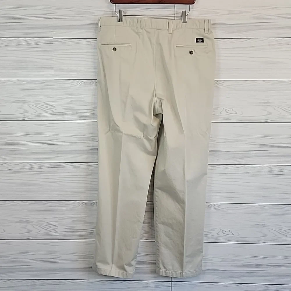 Docker Chino Pants Vintage 90s Pleated Front - Light Tan Mens Size 38